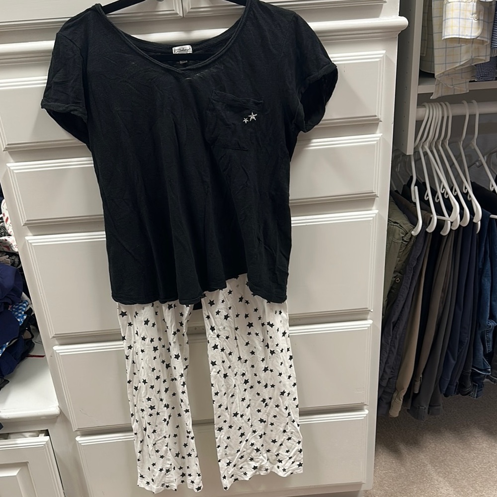 PJ Salvage Black and White Star Pajama Set